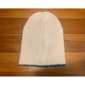 Women's Alpaca Fur White Beanie Snow Hat Handmade in Ecuador